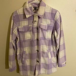 White & Pink Plaid Jacket